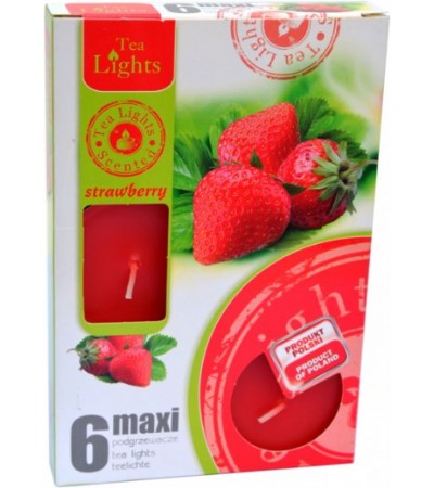 Sviečka čajová 6 kusová MAXI STRAWBERRY Sviečka čajová 6 kusová MAXI STRAWBERRY
